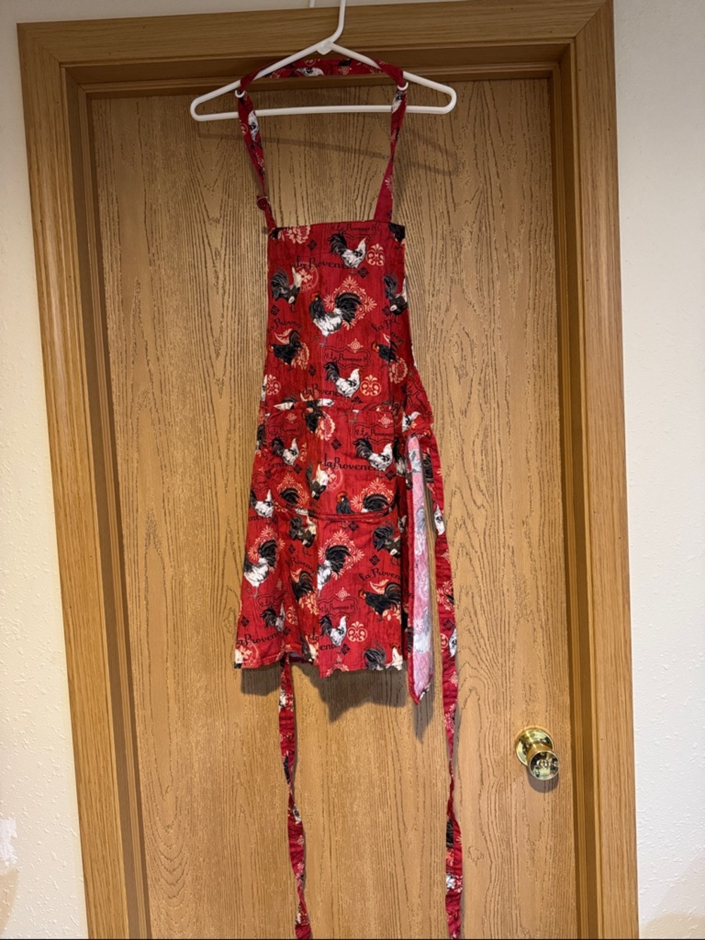 Kitchen Apron with Red Rooster Print